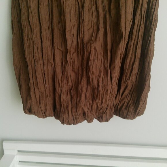 NWT ZARA WRINKLED EFFECT BALLOON MIDI SKIRT BROWN 7969/027 Sz-M - Picture 5 of 5